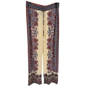 Cynthia Rawley Bohemian Paisley Rayon Flowy‎ Pants Size Large